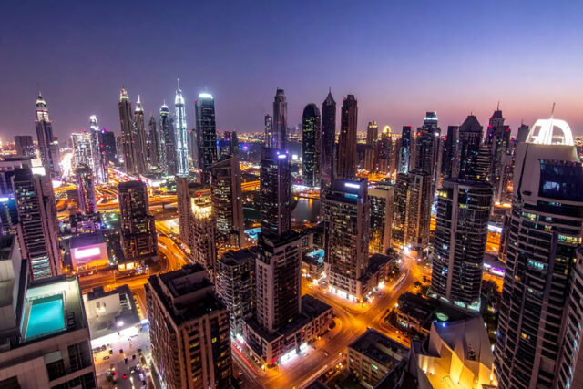 Skyline view of Barsha Heights (Tecom) in Dubai with residential, commercial, and hotel buildings