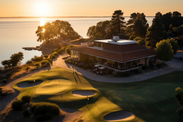 Emirates hills dubai premier community aerial.